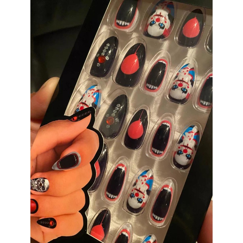 Susett Skull Store Uñas Postizas Diseño Payaso Terrorífico