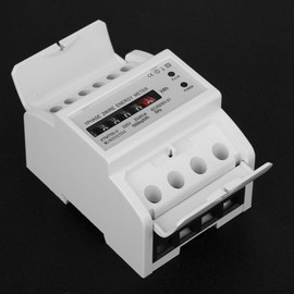 Electronic KWh Meter, 220V 2 Wire 4P Din Rail Electric submeter, Multifunctional Household Digital Single Phase Energy Meter Tester, Single Phase KWH Meter Din Rail Energy Meter (20(80) A)