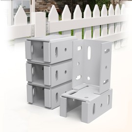 White Aluminum Fence Bracket for Vinyl Fencing,Heavy Duty Metal Replacement for 2.75in Plastic Bracket,Fence Bracket Used for Connecting Panel to Post,Vinyl Fence Parts(8Pcs & 80screws)