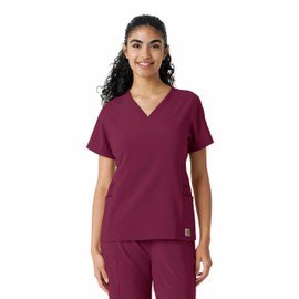 Carhartt Scrubs C13310 Women's Cross-Flex Modern Fit Oversized V-Neck Top - Medium Regular - Wine