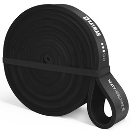 Kayman - Long Resistance Band with Door Anchor & Carry Bag – Perfect for Pull-Ups, Yoga, Calisthenics, Strength Training, Stretching, Home Workouts (1 Pack (30-60lbs))