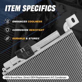 Auto Dynasty Air Conditioning A/C Condenser Compatible with 2012 2013 2014 2015 Toyota Tacoma, Aluminum AC Condenser Replacement DPI 4369, TO3030326