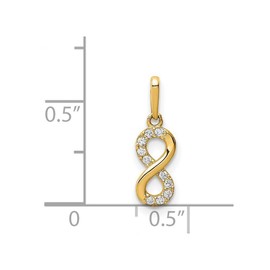 14k Gold CZ Cubic Zirconia Simulated Diamond Infinity Symbol Pendant Necklace - Jewelry Gift for Mom