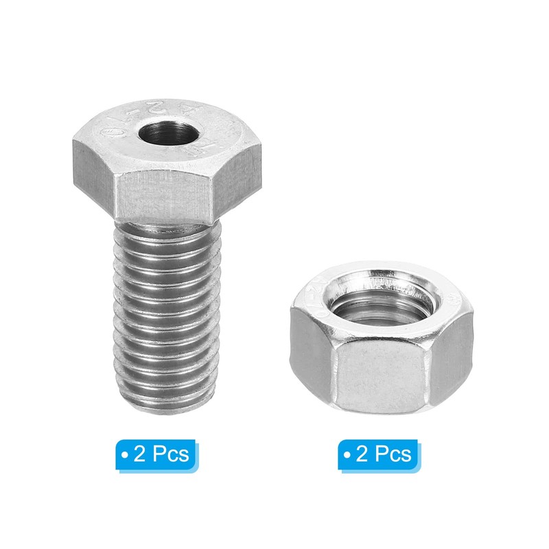 PATIKIL M12x25mm Hollow External Hexagon Screw, 2 Set Cylindrical Lamp