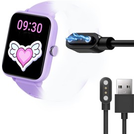 Compatible for BIGGERFIVE BARVE Watch Charger,Blueshaweu 2 Pin Magnetic USB Replacement Charging Compatible with BIGGERFIVE BARVE BW01 Kids Fitness Tracker Watch (Black)