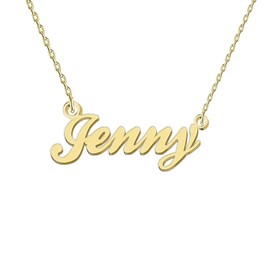 GR35Z9 Jenny Name Necklace for Women Gold Nameplated Pendant Stainless Steel Jewelry