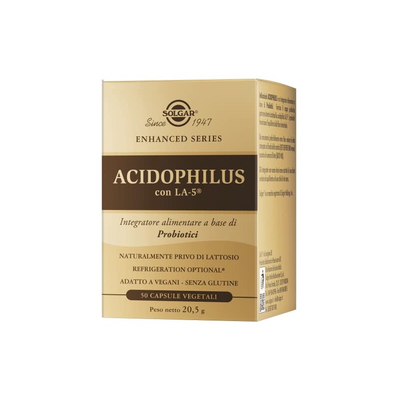 Solgar Acidophilus, 50 capsule vegetali – Lactobacillus acidophilus LA-5® –