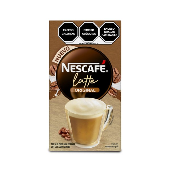 Nescafé Latte Original, Café Soluble, Caja con 6 Sticks de 20g c/u