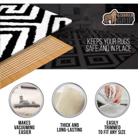 Gorilla Grip Extra Strong Rug Pad Gripper, Grips Keep Area Rugs in Place, Thick,
