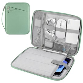 MoKo 9-11 Inch & 12.9 Inch Tablet Case, Carry Bag with Handle, Padded Protective Bag, Bodhi Green, Green