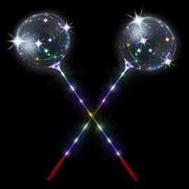 ArtCreativity Light Up Bobo Balloons for Kids, Set of 2, LED Wands for Kids with 3 Light-Up Modes, Exciting DIY Science Project for Boys and Girls, Includes Batteries and Detailed Instructions