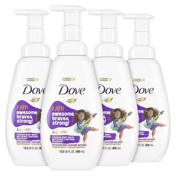 Dove Foaming Body Wash For Kids Berry Smoothie Hypoallergenic Skin Care 13.5 oz 4 Count