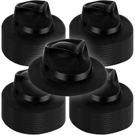 Xtinmee 48 Pieces Gangster Hats for Men 1920s Bulk Plastic Costume Hats for Adults Gentlemen 1920s Party Accessories(Black)