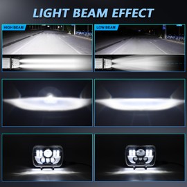 MONDEVIEW 5x7 Led Headlights 7x6 H6054 Led Sealed Beam Headlights with DRL Turn Signal Compatible with Jeep Wrangler YJ Cherokee XJ Ford GMC Toyota Nissan Dodge, 2pcs