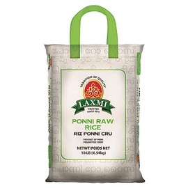 Laxmi All-Natural Ponni Raw (Like Gold) Rice, 10lb Bag