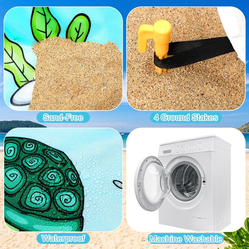 Tondiamo 6.6 x 6.6 ft Beach Pool for Toddler Baby