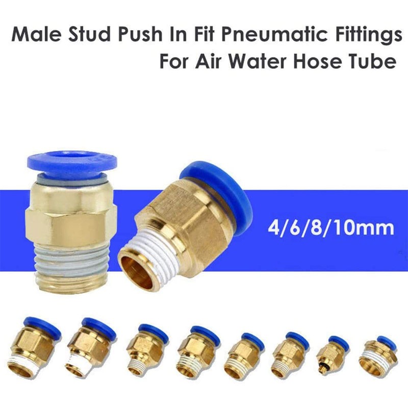 10 PCS Straight Pneumatic Push to Quick Connector Air Fittings