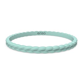 Enso Silicone Bracelet – Weave Stackable Bracelet - Hypoallergenic Rubber Wristband – Comfortable Flexible Band for Active Lifestyle - Medical Grade Silicone (Turquoise, L)