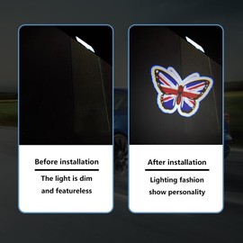2PCS Car Door Lights Projector Compatible for Mini Cooper/Clubman/Countryman/Paceman/Sports R55 R56 R57 R58 R59 R60 R61 F55 F56 F57 Ghost Shadow Welcome LED Puddle Lights Car Accessories (butterfly)