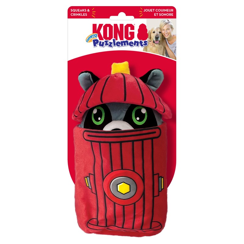KONG Puzzlements Surprise Fire Hydrant Interactive Dog Toy
