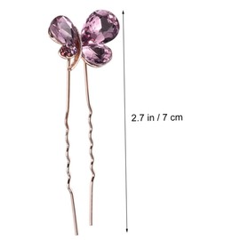 FOMIYES Luxury U-shape Rhinestone Hairpin Set Bridal Hair Stick Chopsticks Butterfly Decor for Special Occasions