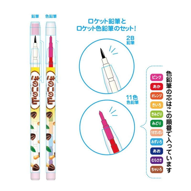 Snack Market Rocket Pencil Set (Mushroom Mountain)