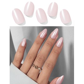 Wahrshei Nagelfolien | 20pcs Nude Pink Pearl Shimmer Nagelfolie Selbstklebend | UV Gel Nagelfolie | Gel Nail Stickers, Gellack Wraps für Nagel
