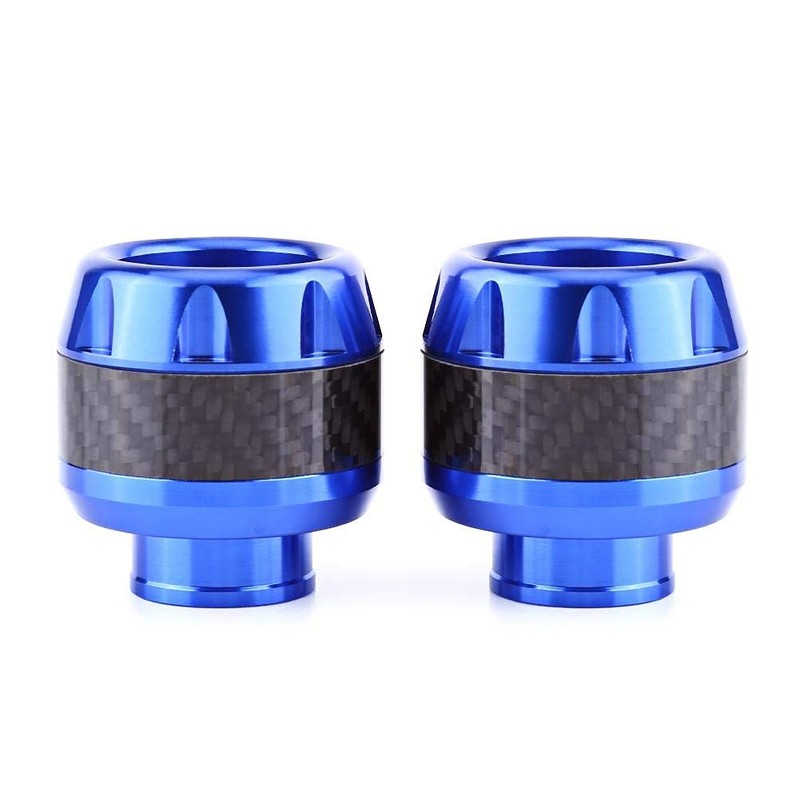 Qiilu Motorcycle Fork Carbon Frame Sliders Crash Protection, blue