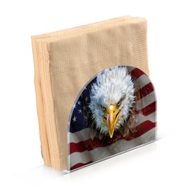 Angry Condor American Flag Napkin Holder for Table Usa Memorial Day Napkin Dispenser U Shape Napkins Serviette Holders Shelf for Kitchen Dining Room Table Decor