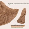 Cappello da Donna in Paglia con Tesa Larga Pieghevole Cappelli