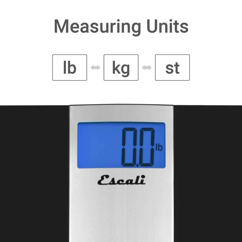 Escali Ultra Slim Digital Bathroom Scale for Body Weight, Bath