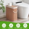 Livole Bamboo Toilet Paper Storage with Lid - 16 Regular
