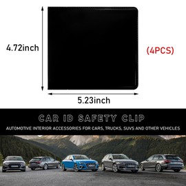 Ziciner 4PCS Car Registration and Insurance Holder, 5.2"× 4.7" Premium Auto Glove Box Organizer with Closure, Essential Vehicle Document Holder for Card, Driver License (Black)