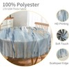 TTQYFNM Modern Aesthetic Stripe Round Tablecloth 60 Inch Gray Blue