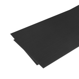 sourcing map 2 Pcs Carbon Fiber Sheet 250×100×0.5mm Glossy Surface Pultruded Flat Carbon Fiber Board Plate Plain Weave Panel Sheet for Kites RC Airplane