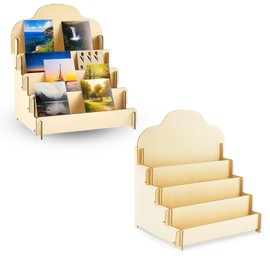 MXHBSTP 1 Pcs Greeting Card Display Stand, Wooden Display Stand, Portable and Sturdy Organizer for Greeting Cards, Jewelry, and Stickers, Ideal for Home Decor and Retail Displays