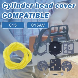 AUMEL Fuel Filter Line Hose Carb Repair Kit for Stihl 015 015AV 015L Chainsaw Carburettor Repair Kit with Diaphragm Fuel Filter Fuel Line Spark Plug Parts Replace for Walbro K10-HDC