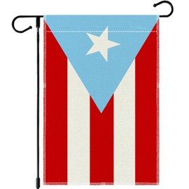 12 x 18 Inches Puerto Rico Garden Flag for Yard Lawn Outdoor Decor, Vibrant Light Blue PR Flag Double-Sided Puerto Rican Yard Banner for Cultural Celebrations, Patriotic Holidays, Porch Decorations