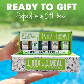 FreshJax Grill Seasoning Gift Set | 5 Sampler Sized Organic Grilling Spices | Grilling Christmas Gifts for Men | BBQ Grill Spices and Seasoning Sets Packed in a Giftable Box