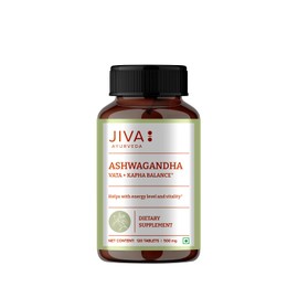 JIVA Ashwagandha 500 mg – 120 Tabletten | Indische Schlafbeere aus der Ayurveda | Vegan | Ohne Zusatzstoffe | Ayurvedisches Nahrungsergänzungsmittel