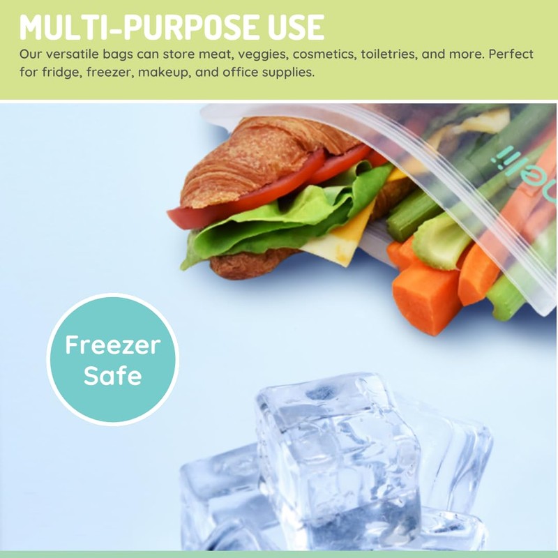 melii Reusable Eva Animal Snack Bags, Pack of 4, 2