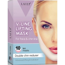 V Shaped Contouring Face Mask Line Shaping Lifting Belt Neck Reduction Jawline Lift Tape Enhancer Face Patch Firming Tightening Skin Chin Up Sculpting Collagen Mask Hyaluronic Acid Aloe Vera 10pcs