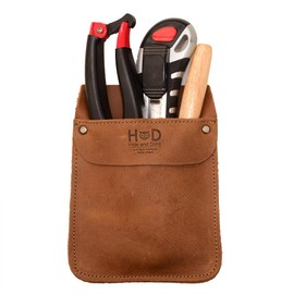 Hide & Drink, Durable Leather Work Pocket Organizer for Tools, Pens, Jeans Back Pocket Quick Grab Carry Job Tools, Office & Work Essentials Handmade Includes 101 Year Warranty :: Single Malt Mahogany