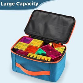 Gemmicc Toy Carry Case,Magnetic Tiles Storage Bag, Water Resistant Oxford Cloth Organizer, Box Storage Bin for Playroom, Classroom,Home Organization