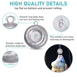 Disc Sinkers Fishing Weights Coin Sinker Weights Surf Fishing Weights Catfishing Tackle Saltwater 1oz 2oz 3oz 4oz 5oz 6oz 8oz