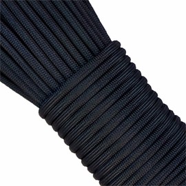 Paracord, 9 Cores, 0.16 inches (4 mm), Length 98.8 ft (30 m), Load Capacity 656.6 lbs (280 kg), Tent Rope, Guy Line, Parachute Cord, For Tents and Tarps, Outdoor Activities, Camping, Multipurpose Guy Rope, Perfect for Knitting and Securing (Black, 98.8 f