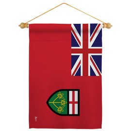 Ontario Garden Flag Set Wood Dowel Regional Canada Provinces Canadian Territories Region Country Particular Area Small Decorative Gift Yard House Banner Made In USA 13 X 18.5