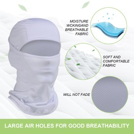 Zinytrae Balaclava Face Mask for Men/Women,Skiing,Snowboarding,Motorcycle,UV & Wind/Dust Protection,Outdoor Gear Face Cover(1, White)