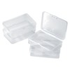 4 Pcs Mini Clear Plastic Storage Containers Box, 3.7x2.5x1 Inches