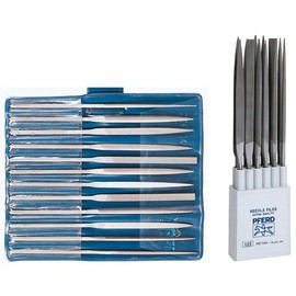 Pferd Set of 12 Needle Files in Different Shapes, Length 160 mm, Swiss Cut 1, in Roll Case 266/16 C1 160 mm